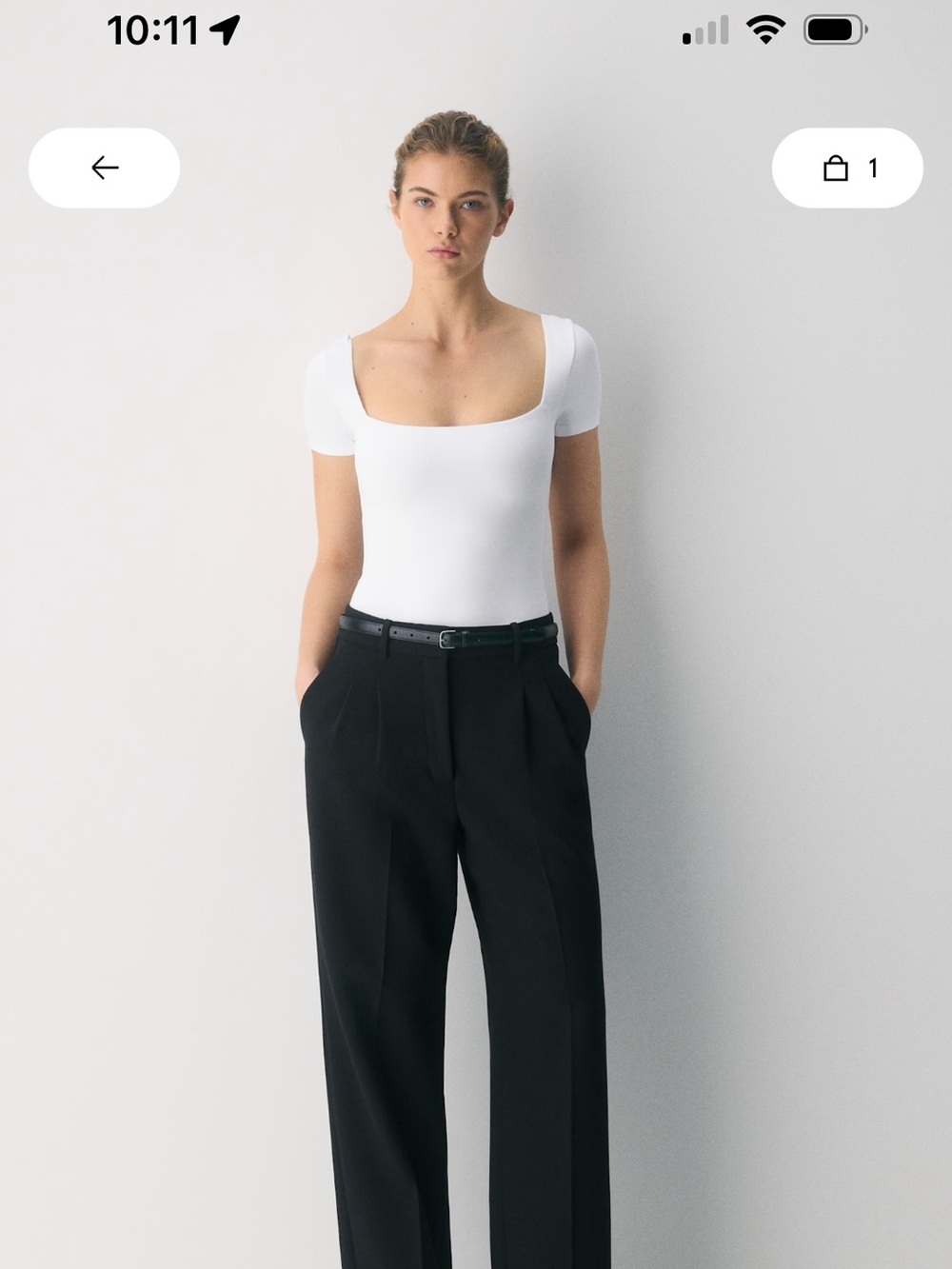 White Square neck Aritzia bodysuit size small